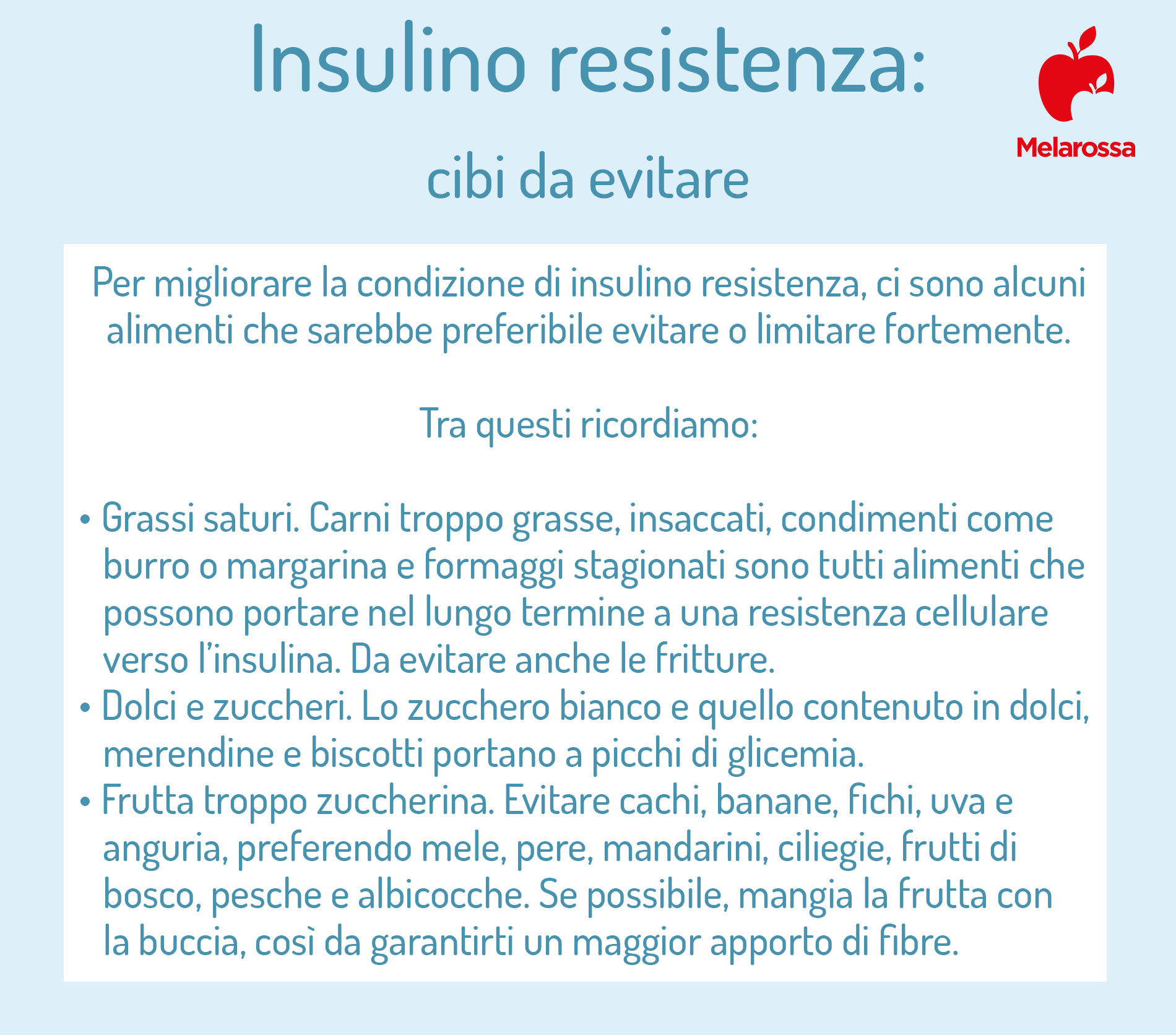 insulino resistenza: cibi da evitare 