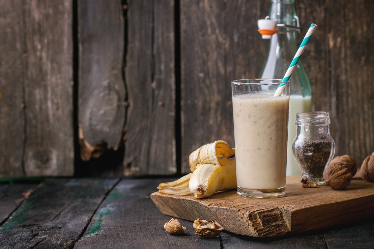 frullato di banana con i semi di Chia