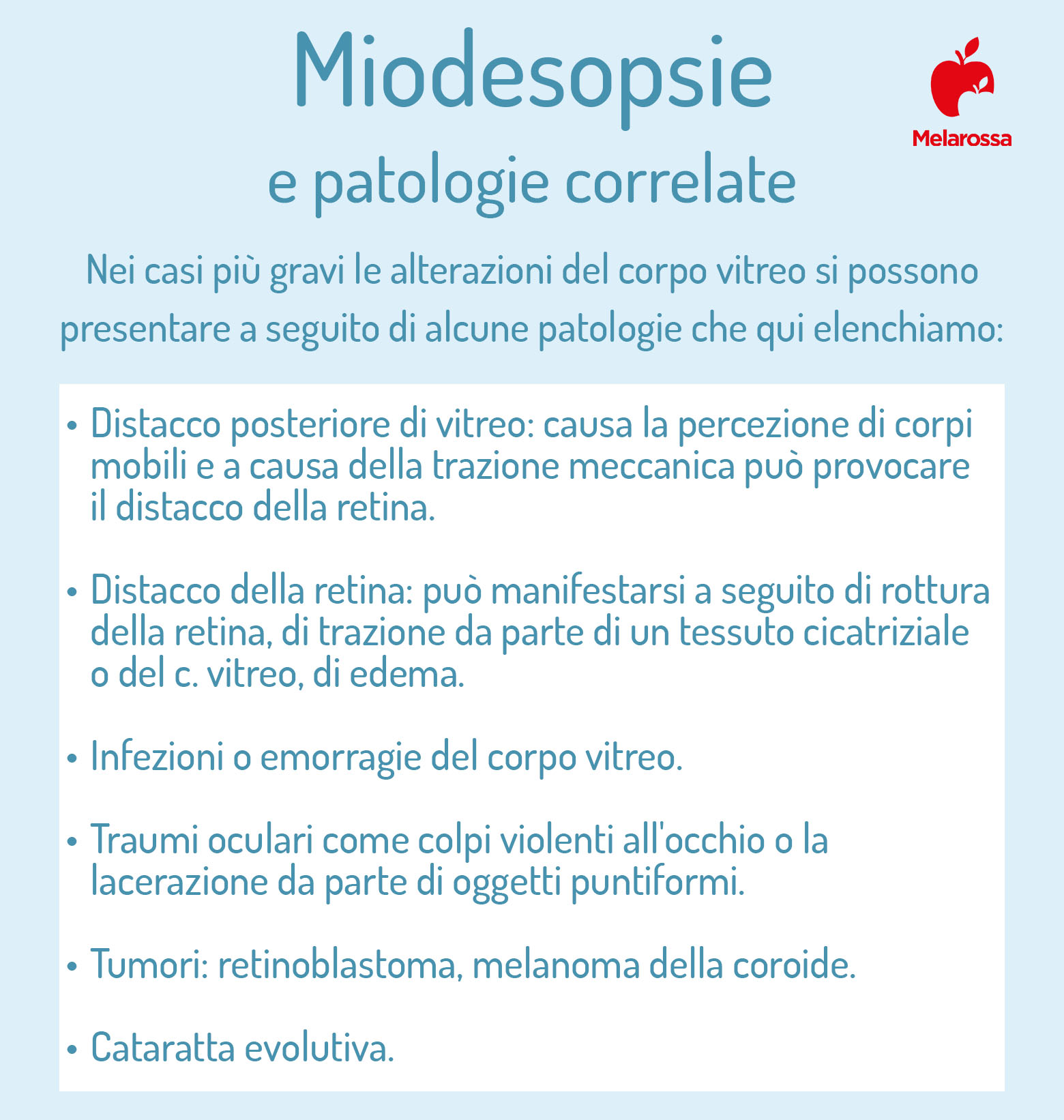 miodesopsie: patologie correlate