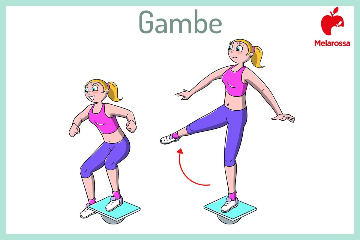tavola propriocettiva: esercizi gambe 