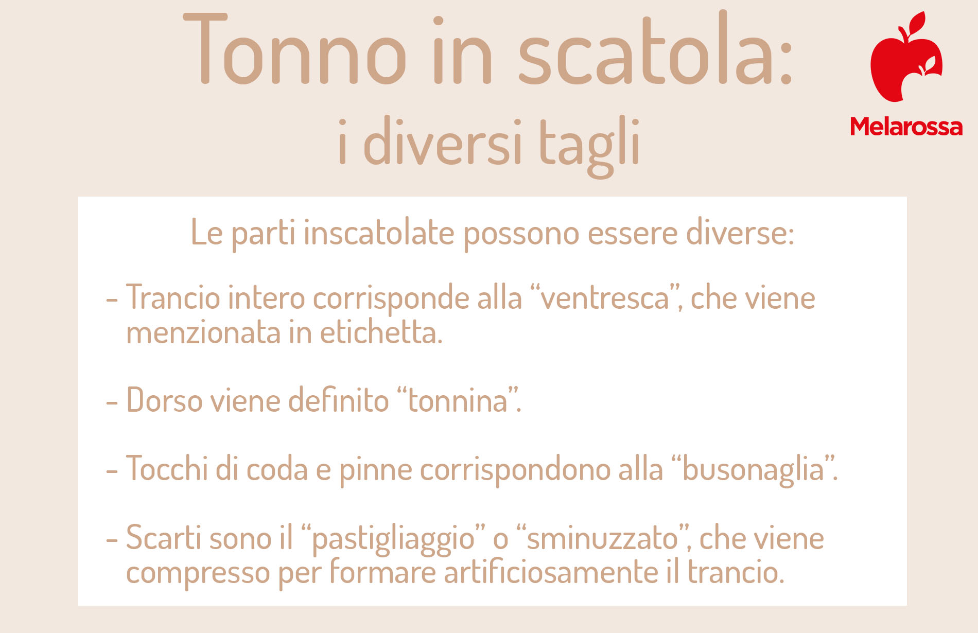 tonno in scatola: i diversi tagli
