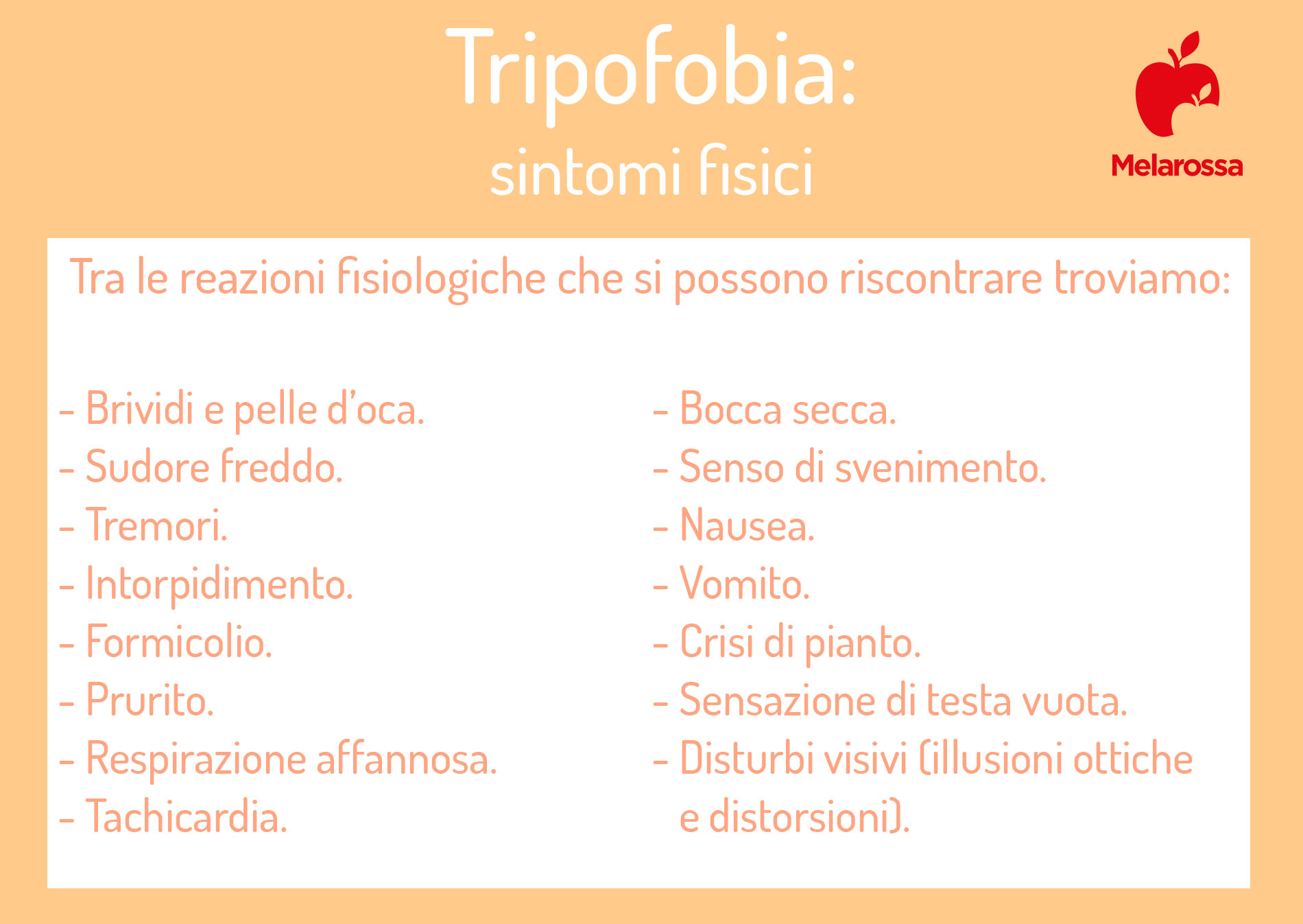 tripofobia: sintomi fisici