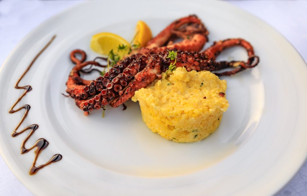 polenta con farina di avena moscardini