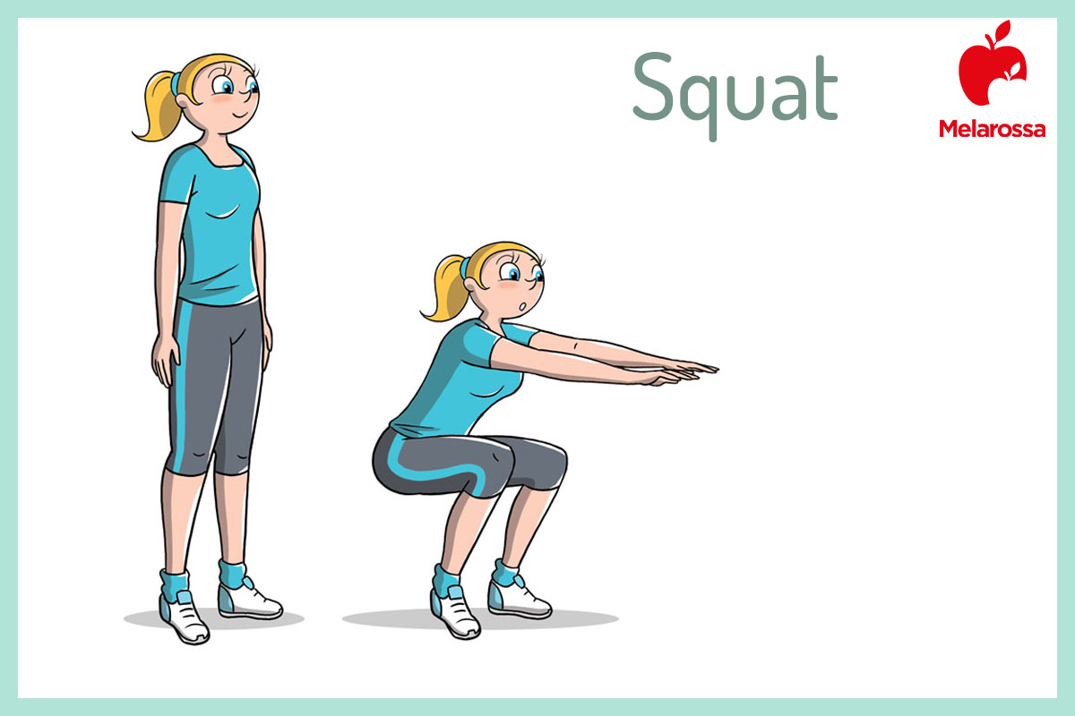 sovrappeso: programma di allenamento, squat 