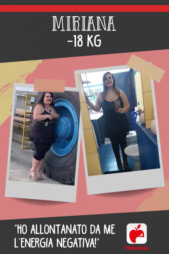 Testimonial  dieta Melarossa: Miriana -18 kg