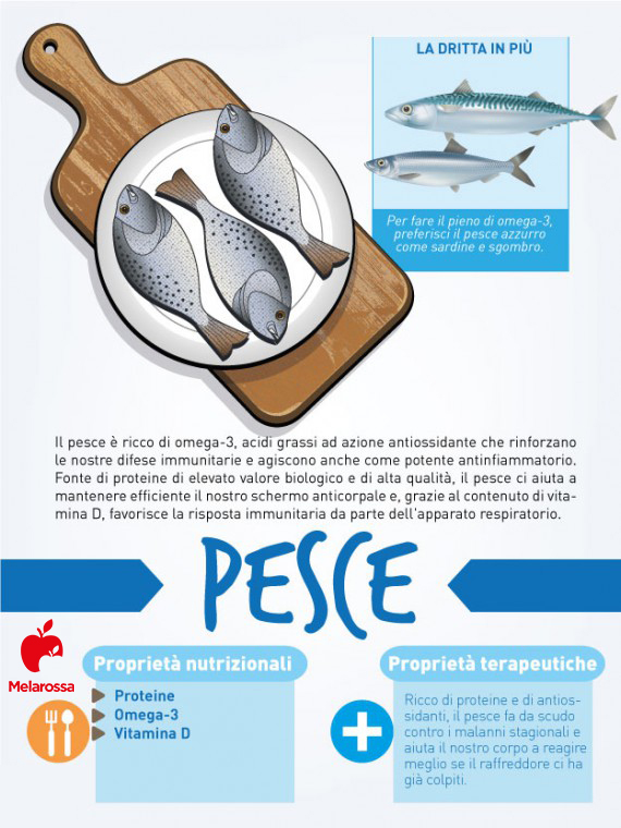 cibi contro raffreddore: pesce 