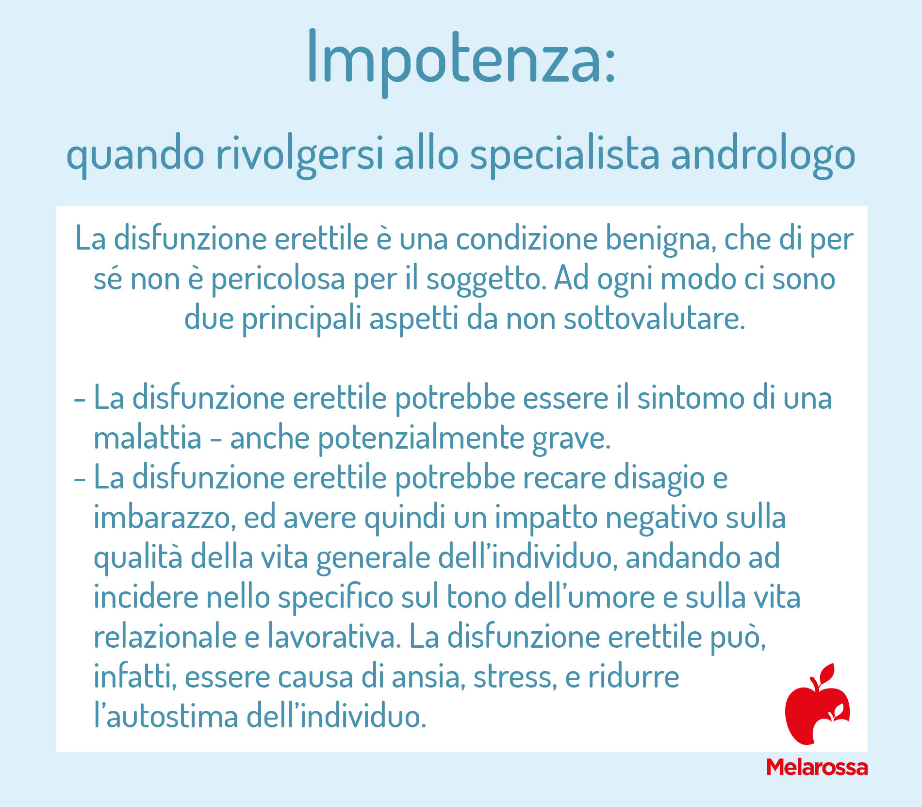 Impotenza. quando rivolgersi all'andrologo