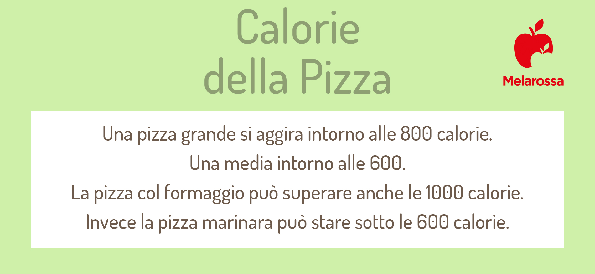 calorie pizza: tabella 