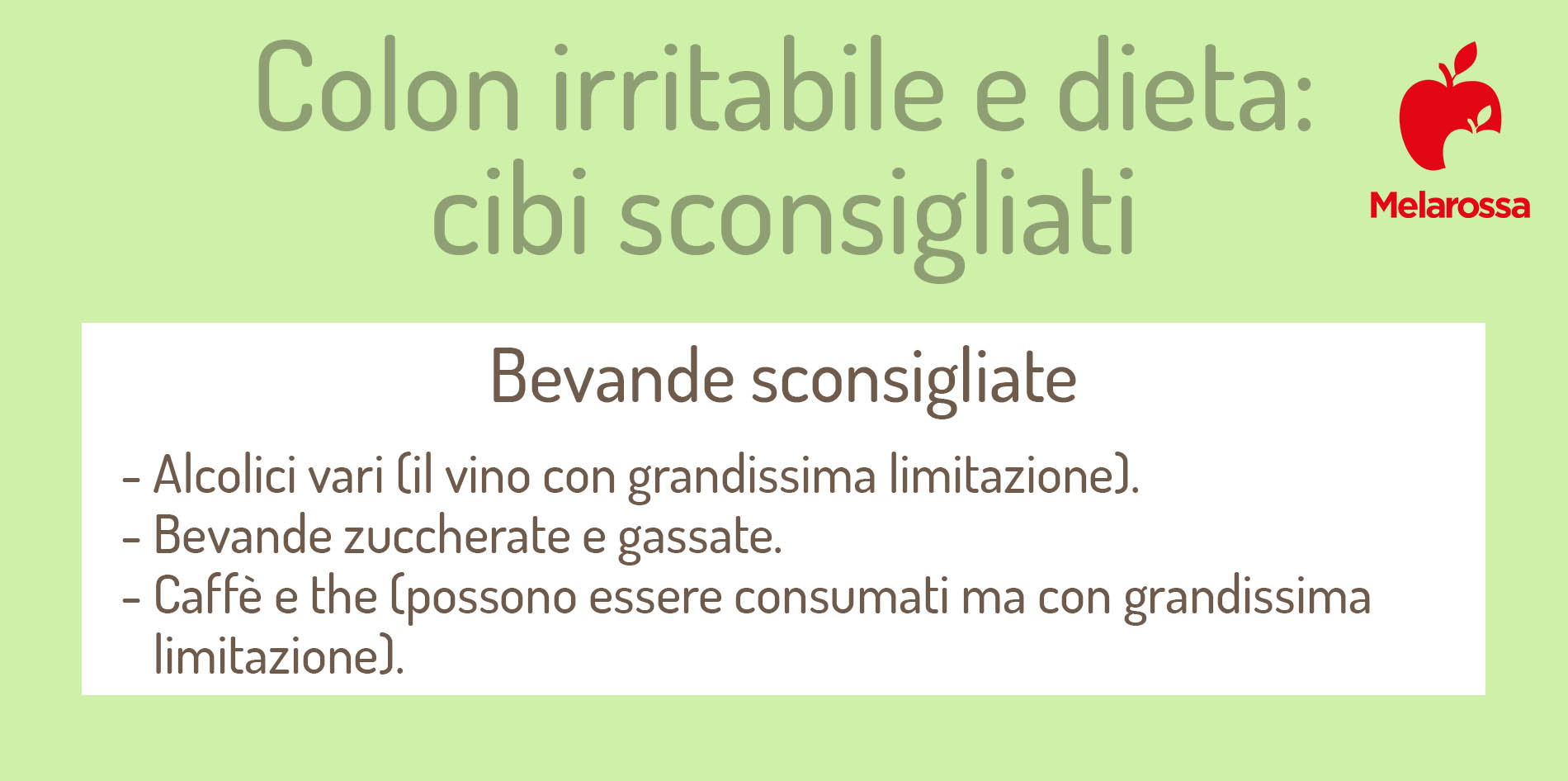 dieta colon irritabile: bevande sconsigliate
