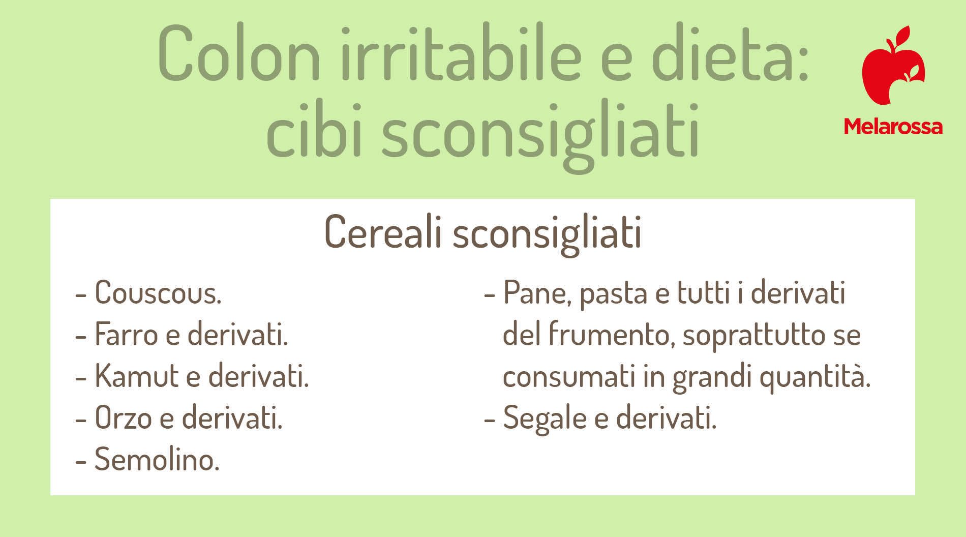 dieta colon irritabile: cereali da non mangiare 