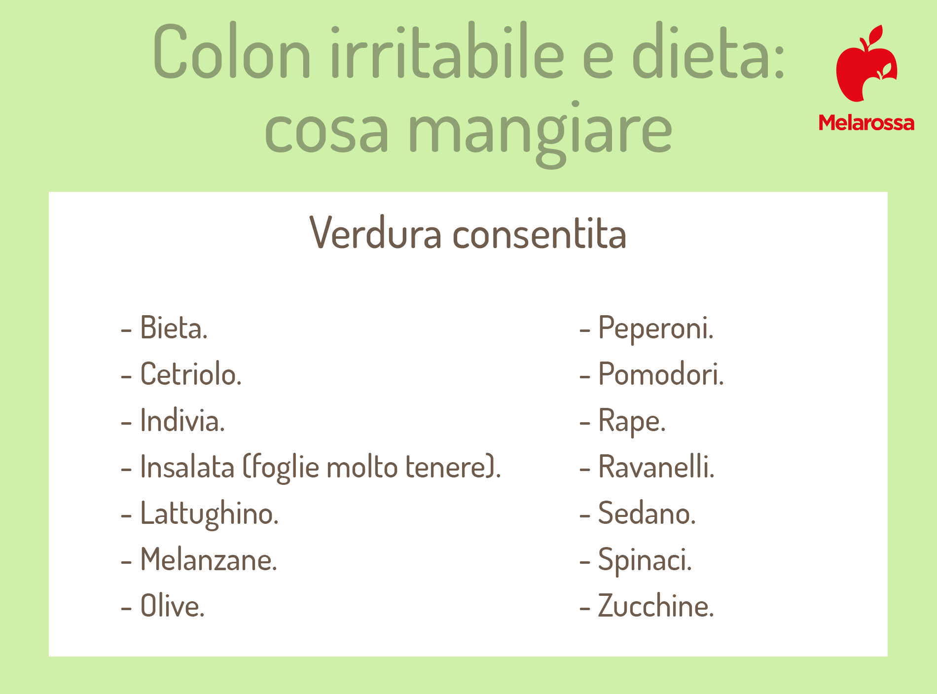 dieta colon irritabile: cosa mangiare