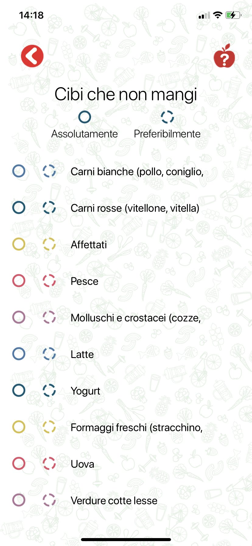 Dimagrisci con l'app Melarossa: preferenze alimentari