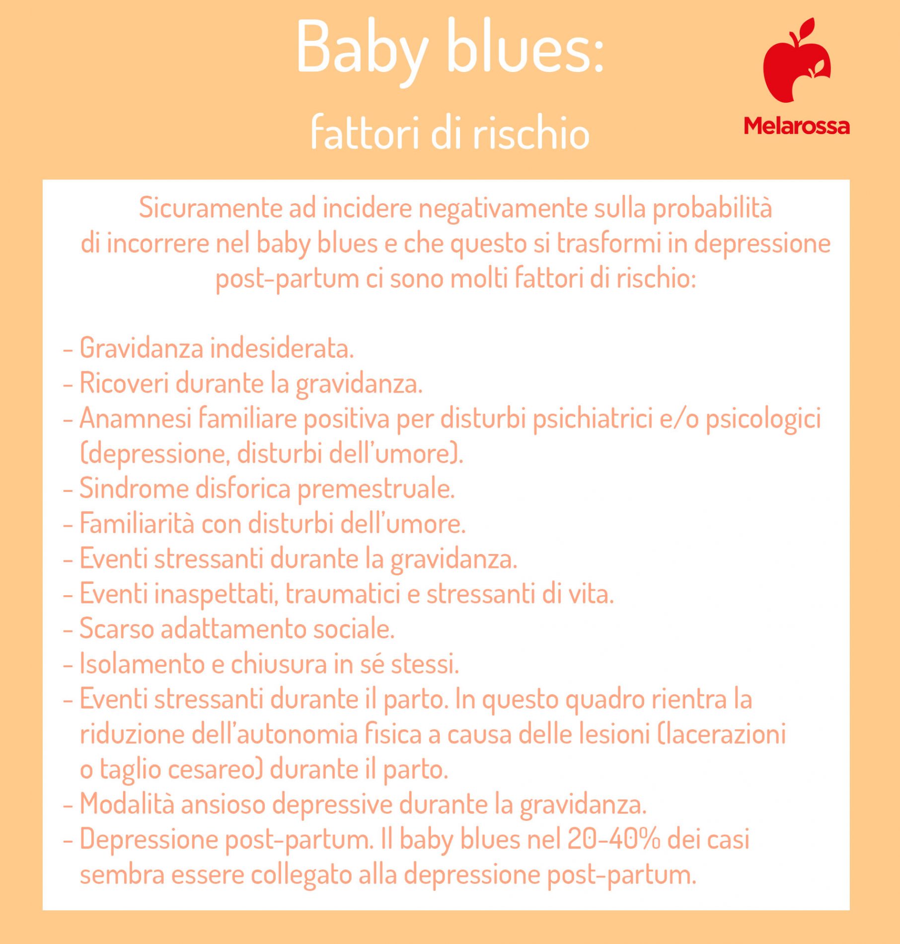 baby blues: fattori di rischio