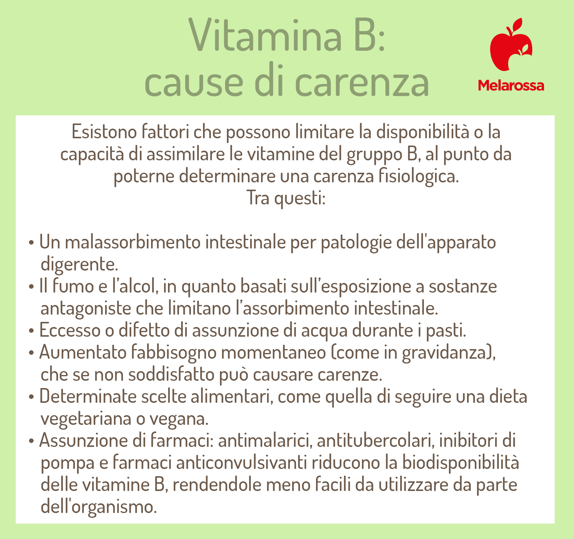 vitamina B carenza cause