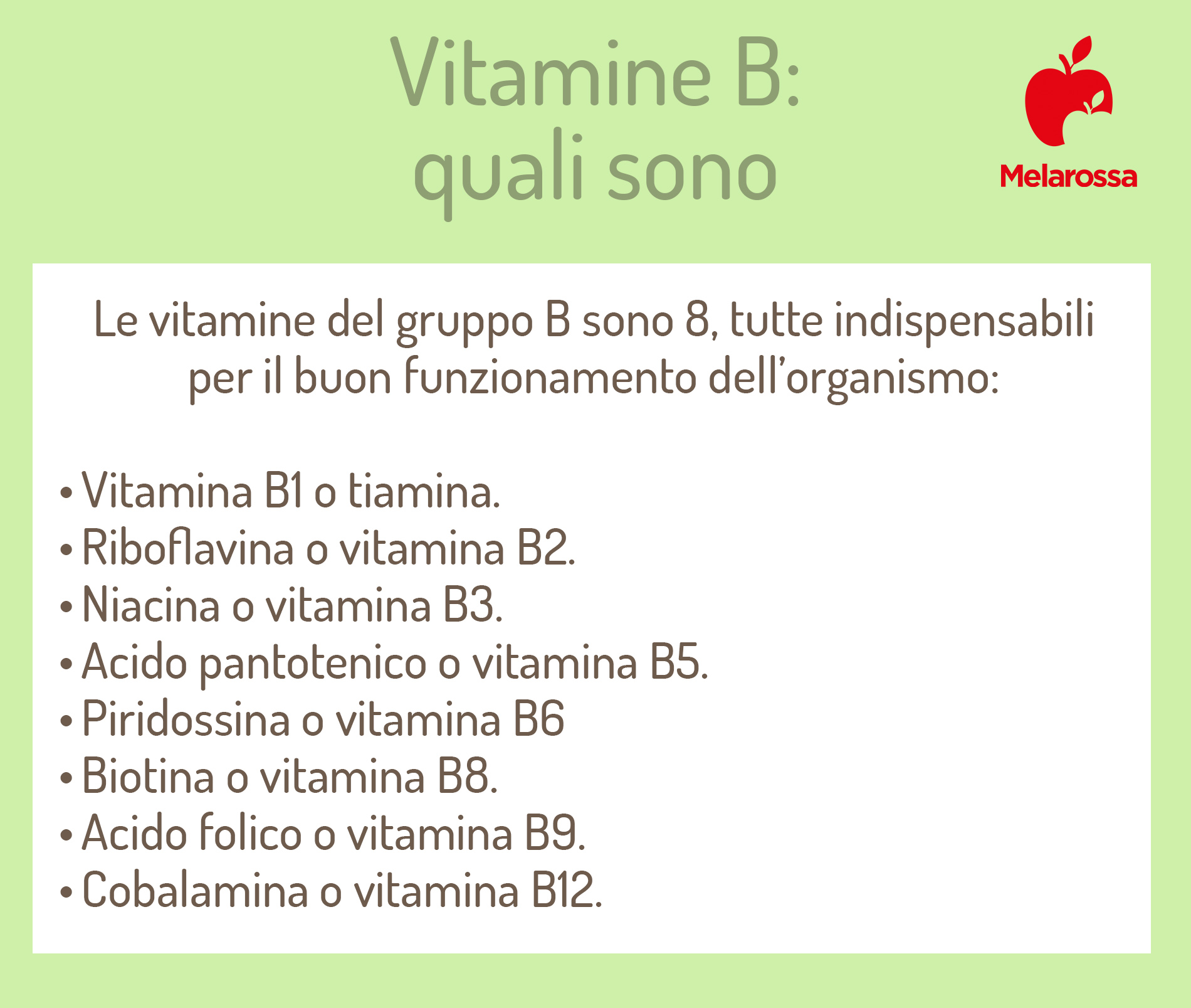 Vitamina B: quanto sono e quali sono
