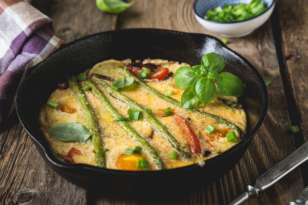 frittata di asparagi nelle diete e nei menù