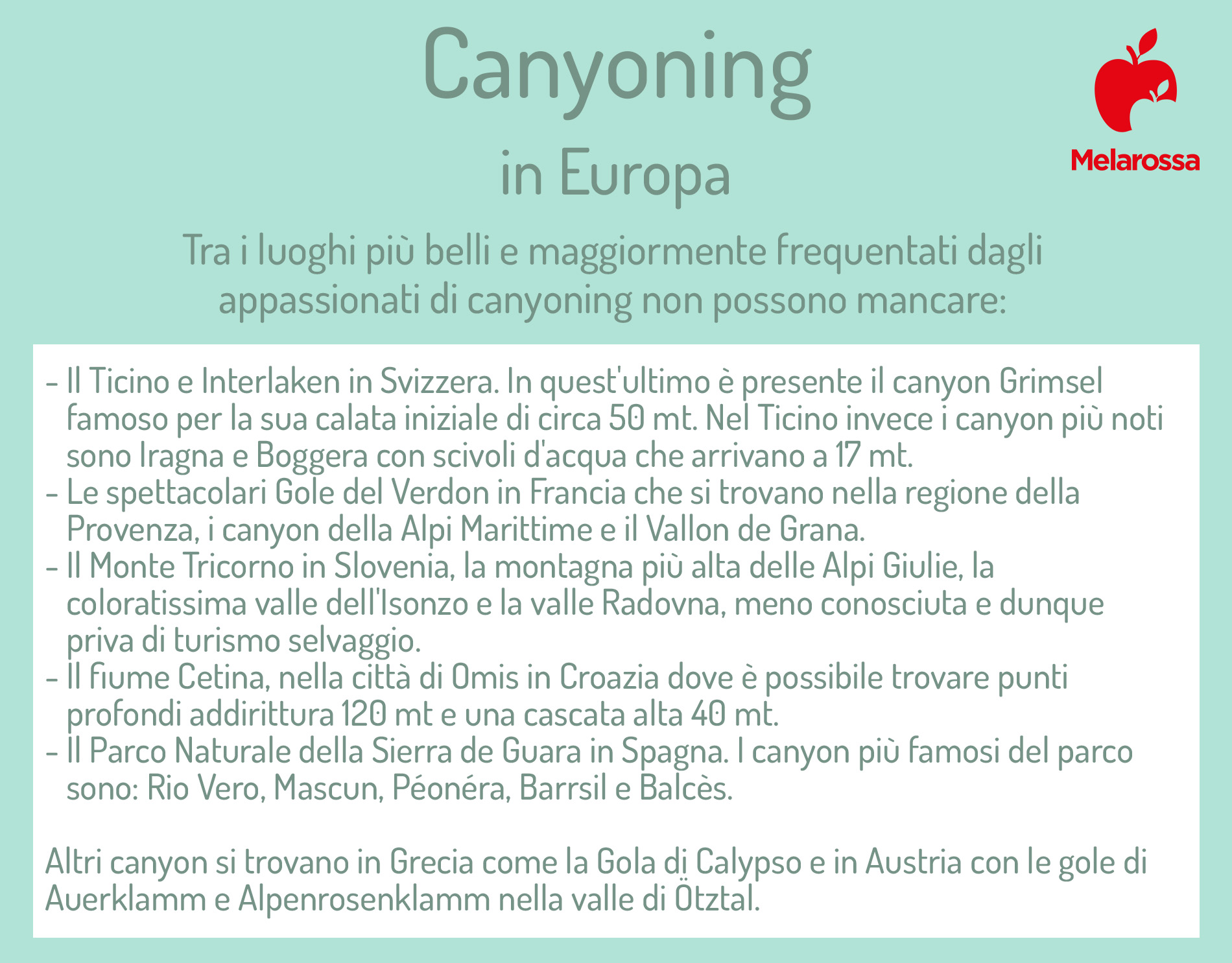 canyoning in Europa