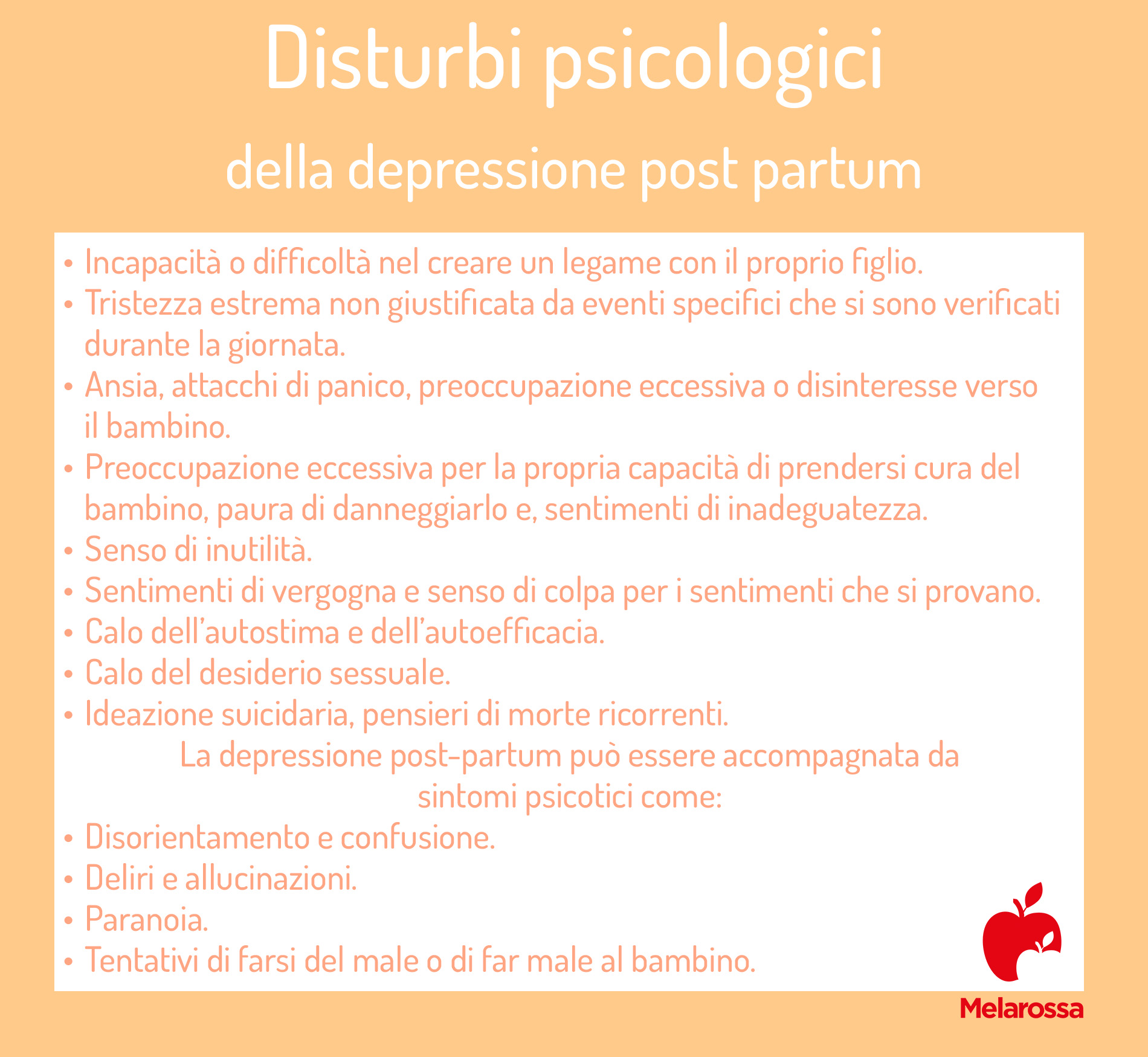 depressione post partum: disturbi psicologici