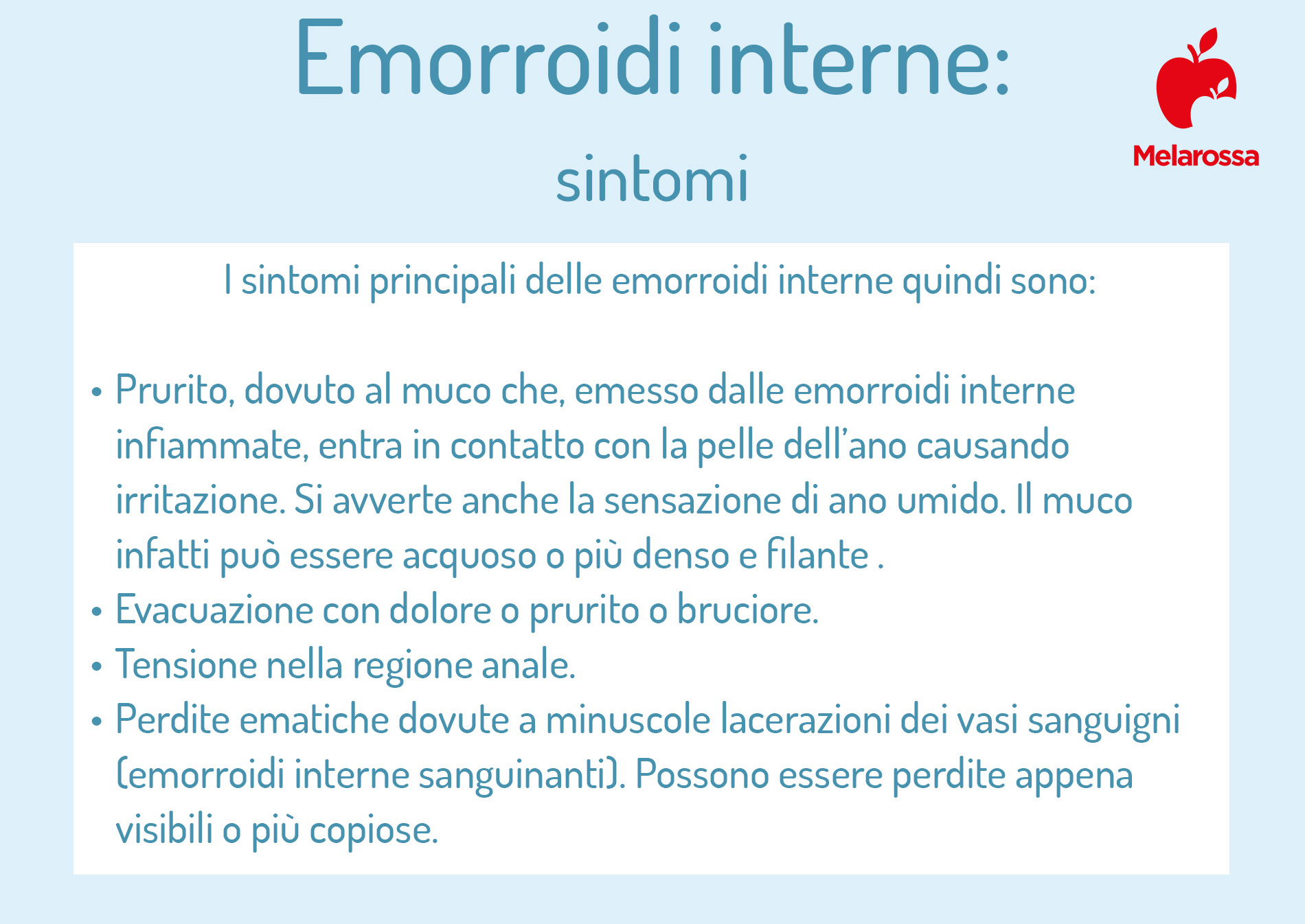 emorroidi interne: sintomi