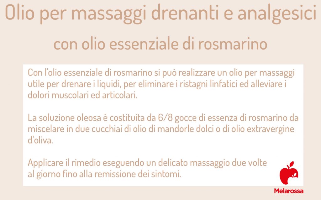 olio essenziale di rosmarino per fare massaggi drenanti 