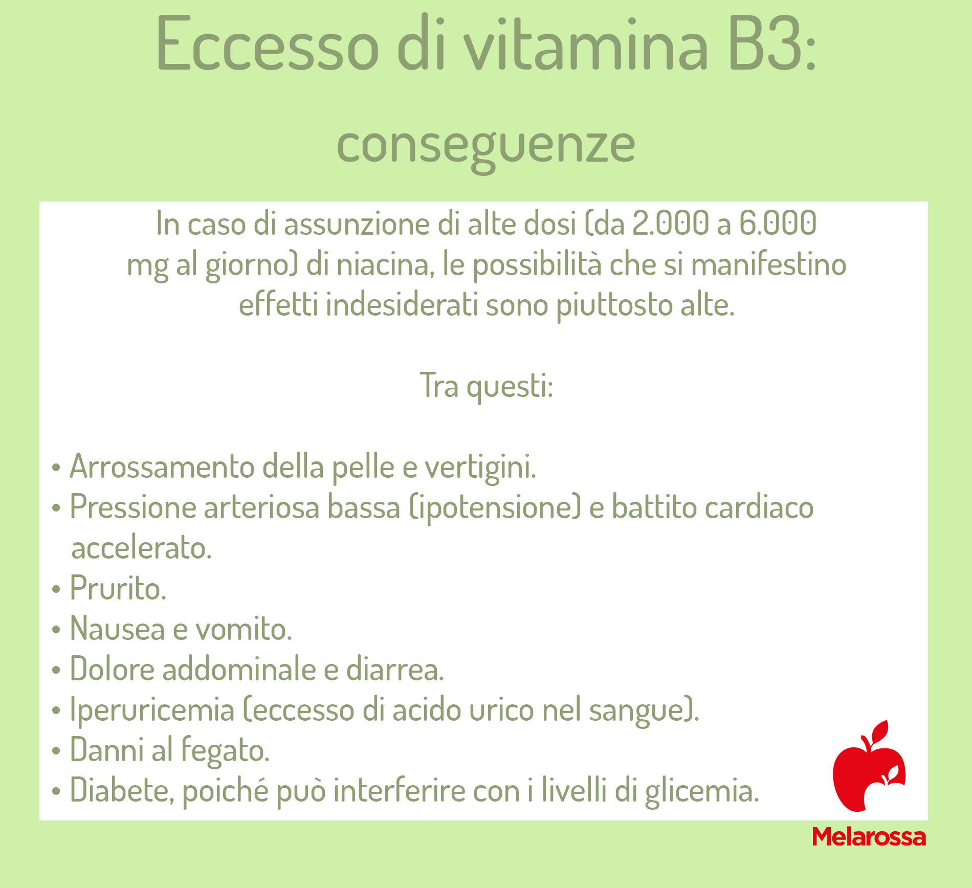 vitamina B3: conseguenza per la salute 