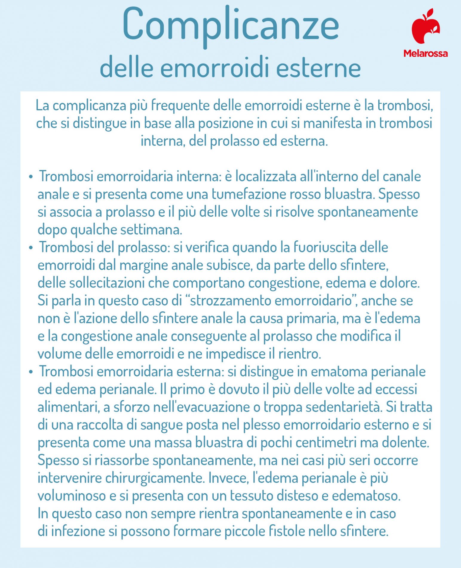 complicanze dlle emorroidi esterne