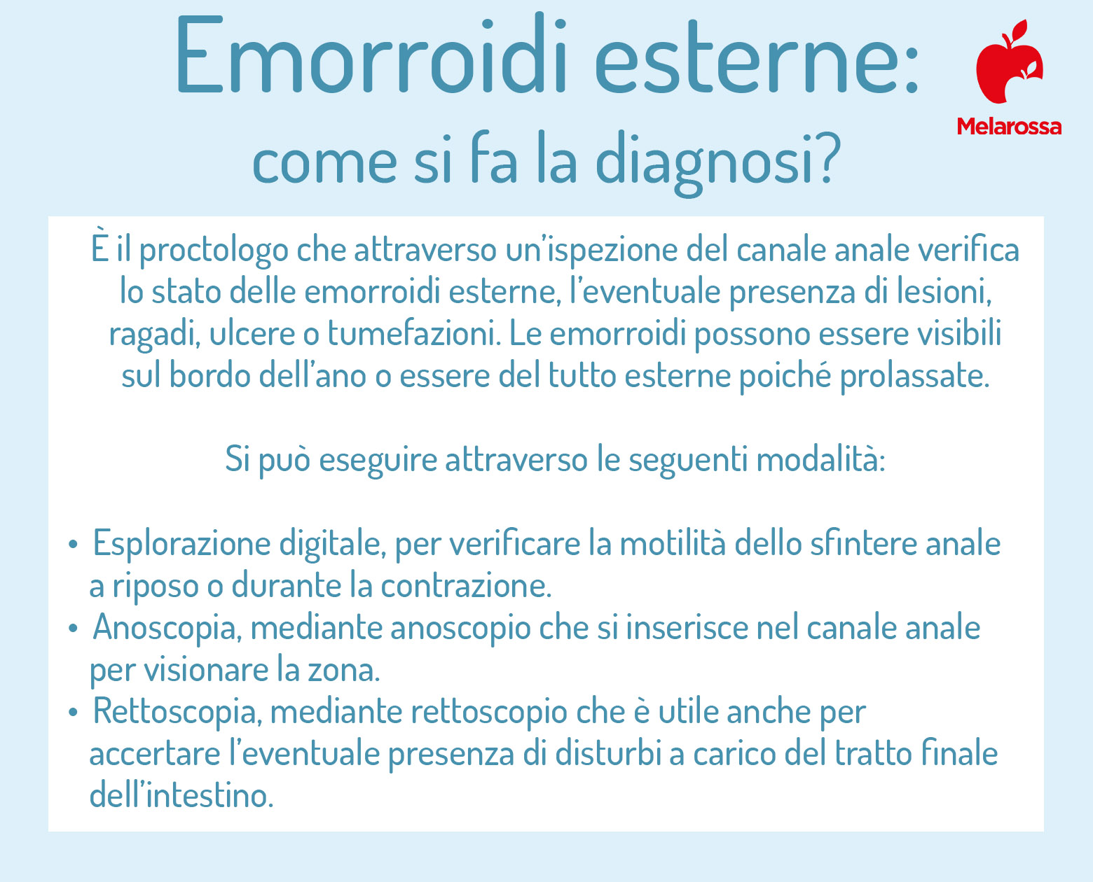 emorroidi esterne: diagnosi