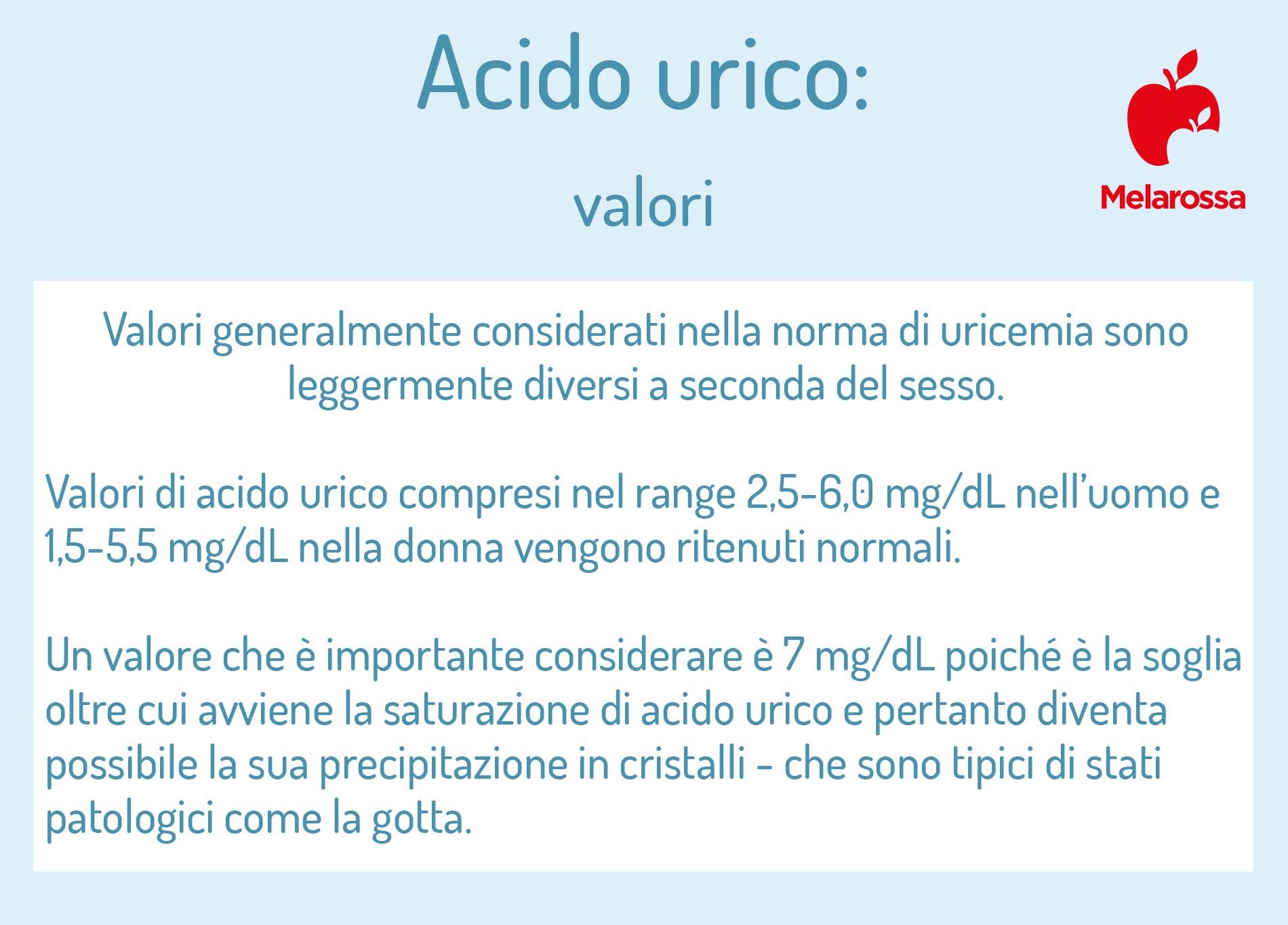 acido urico: valori normali 