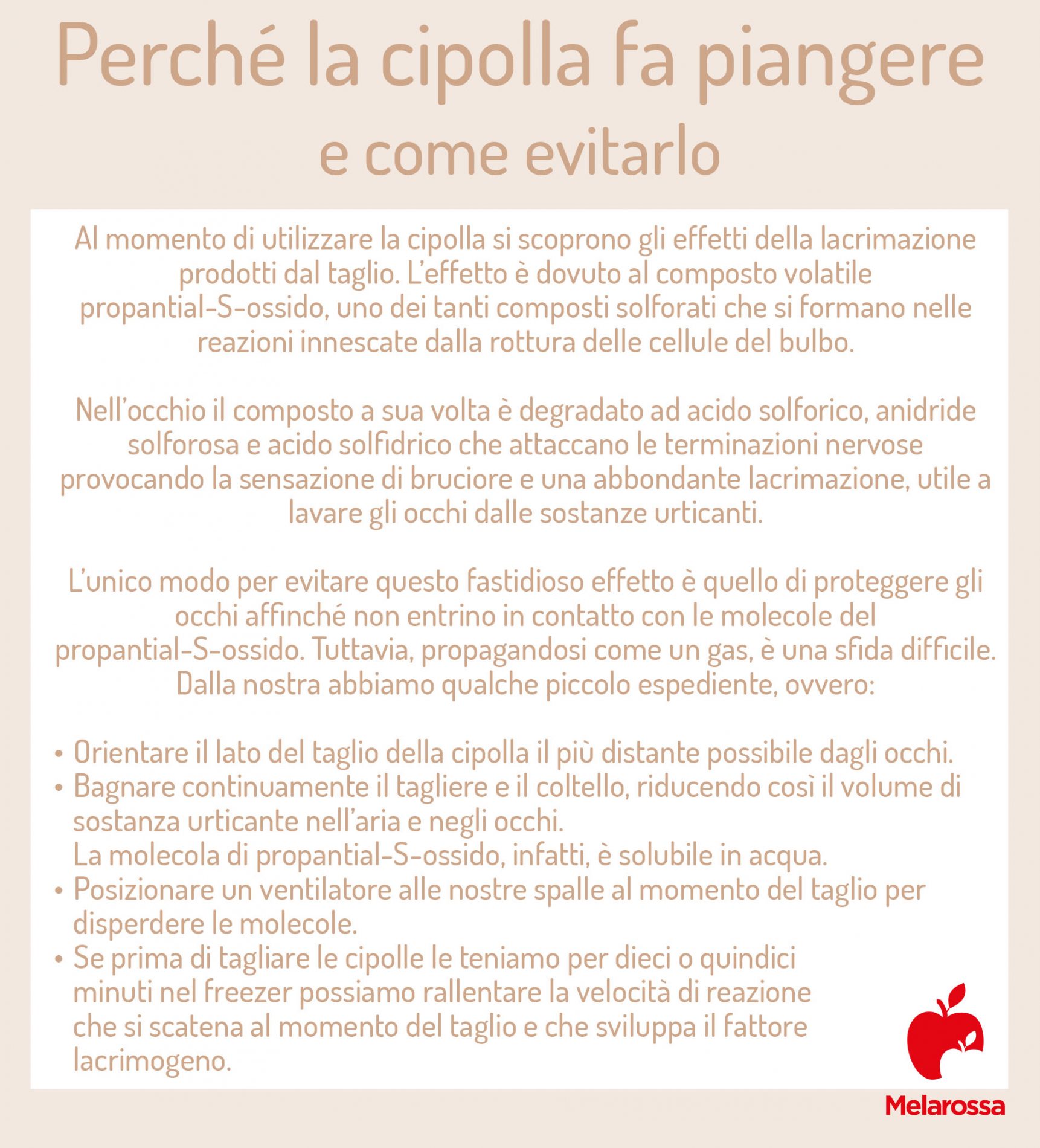 cipolla fa piangere