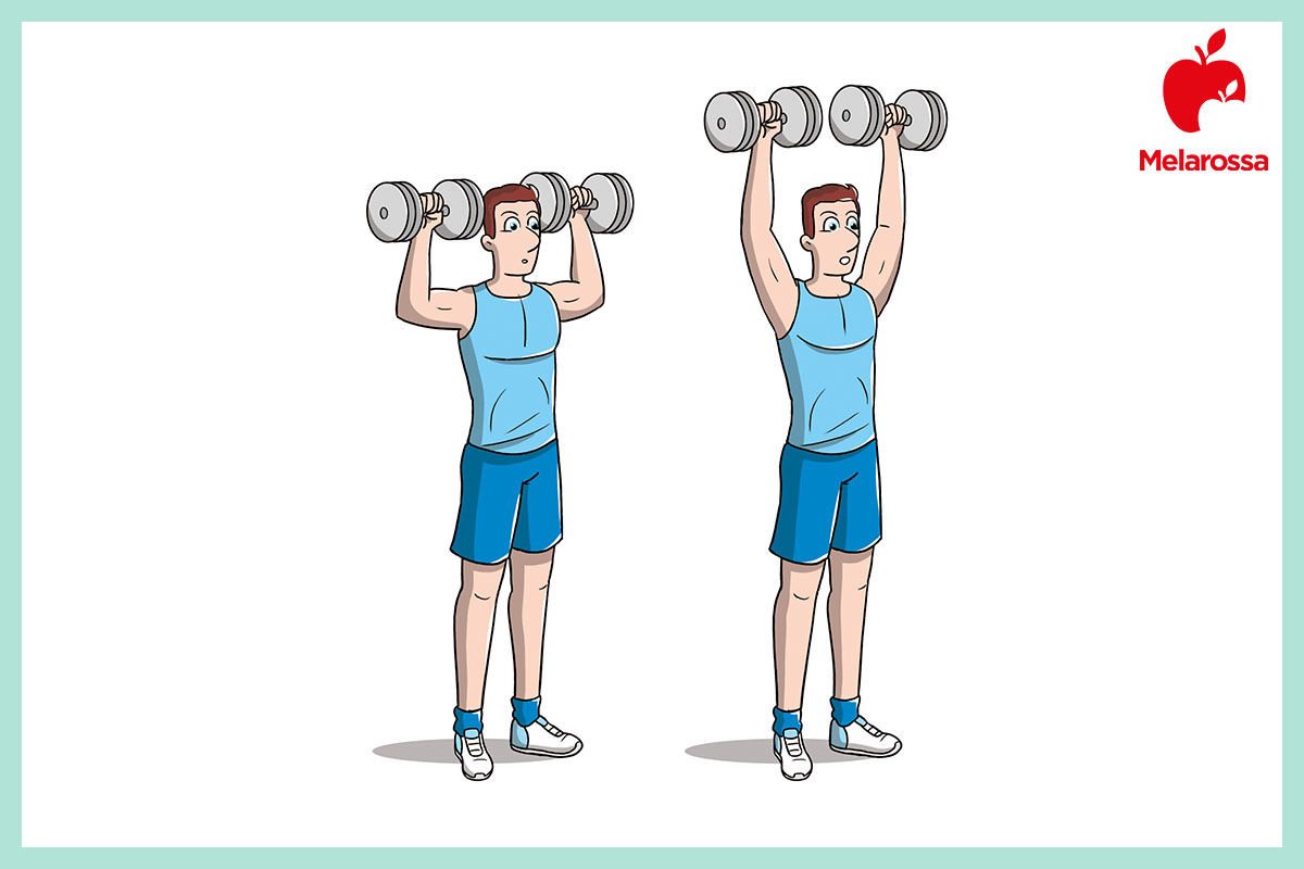 workout a casa: braccia con i pesi 