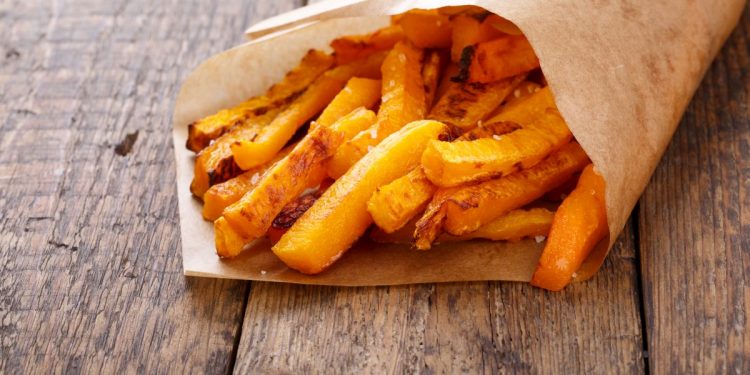 cartoccio con fettine di zucca fritta