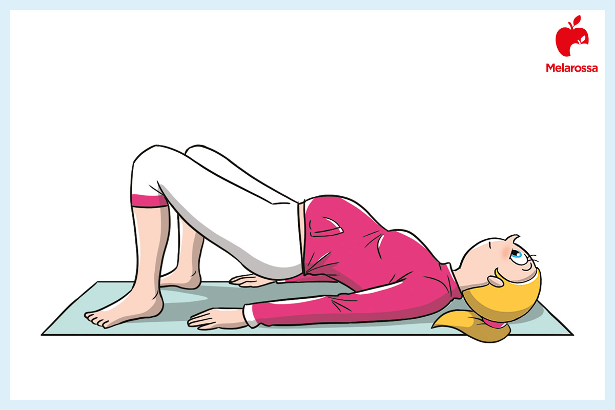 esercizi mal di schiena in gravidanza: esercizio del ponte 