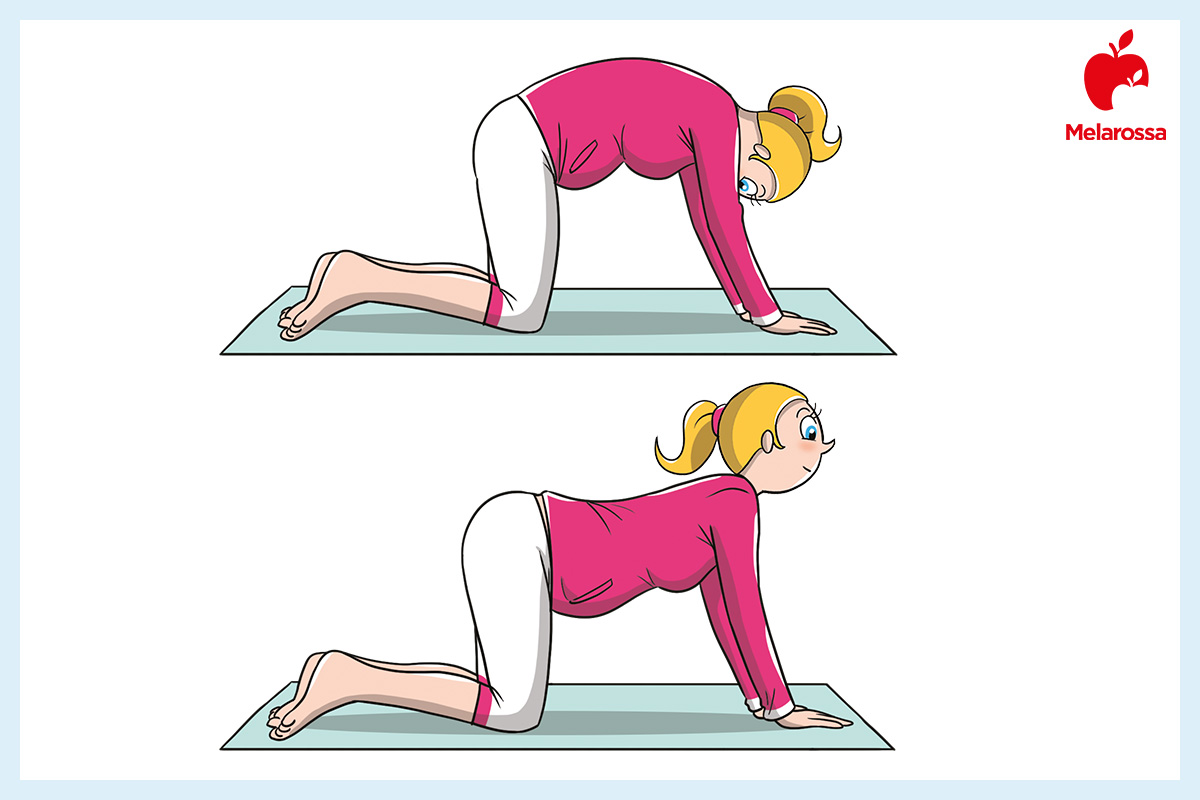 mal di schiena in gravidanza: esercizi illustrati 