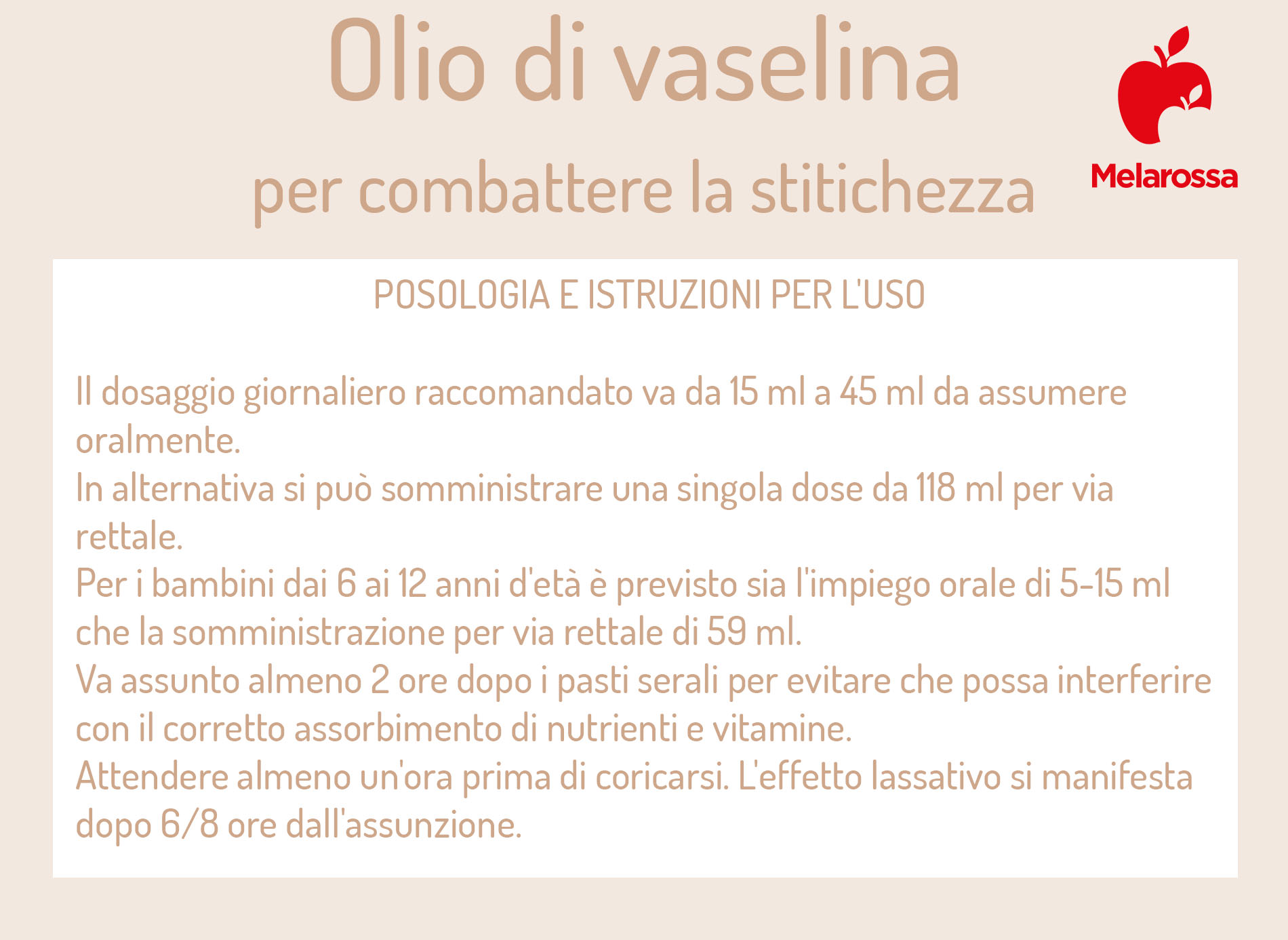 posologia dell'olio di vaselina contro la stitichezza