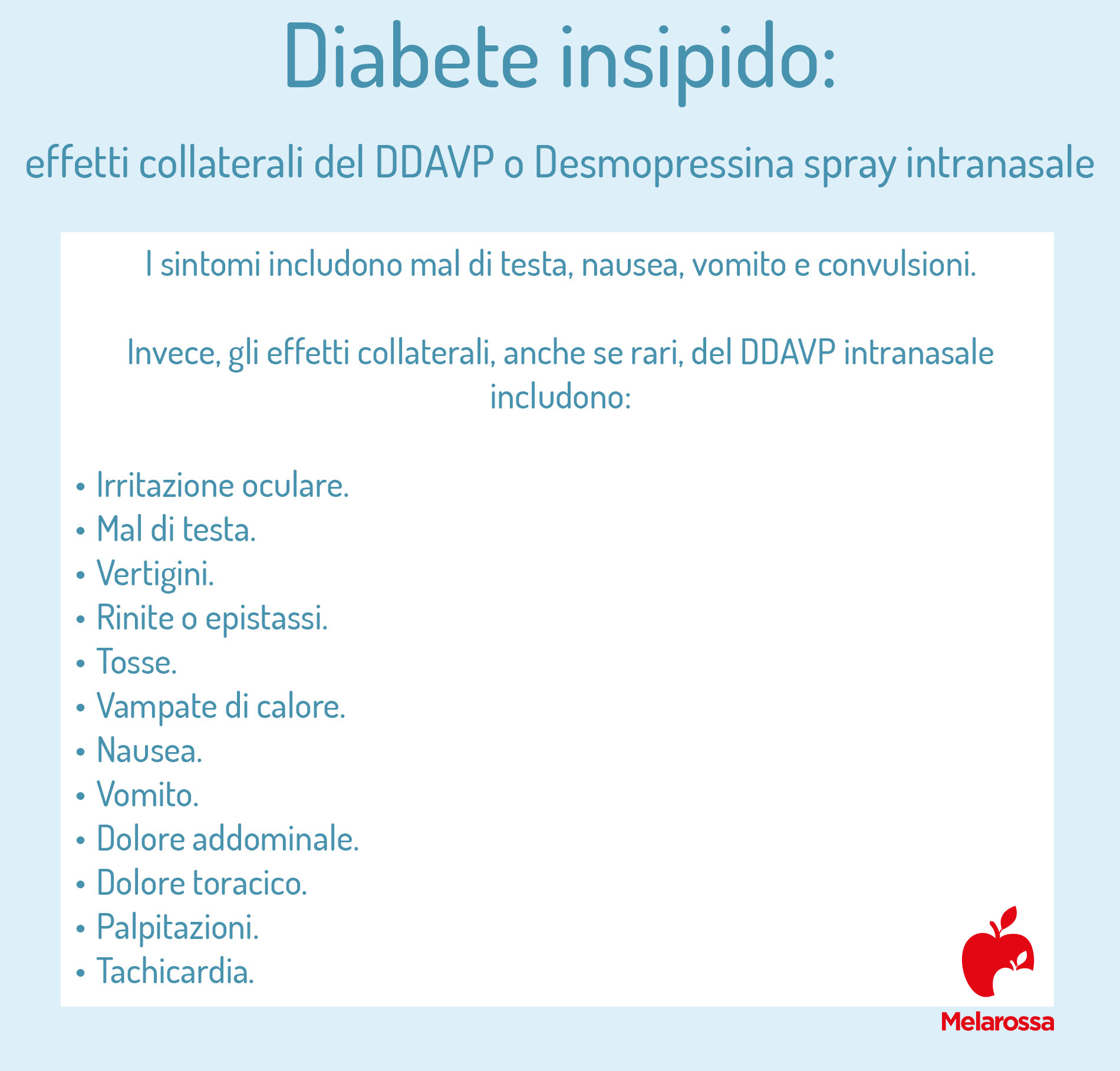 diabete insipido: effetti collaterali dello spray nasale DDAVP