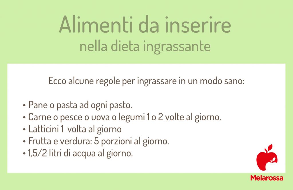Dieta per ingrassare: menù e cosa mangiare per prendere peso