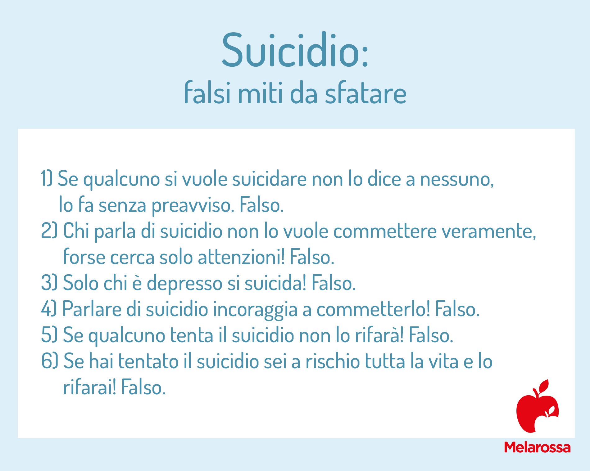 suicidio: falsi miti da sfatare 