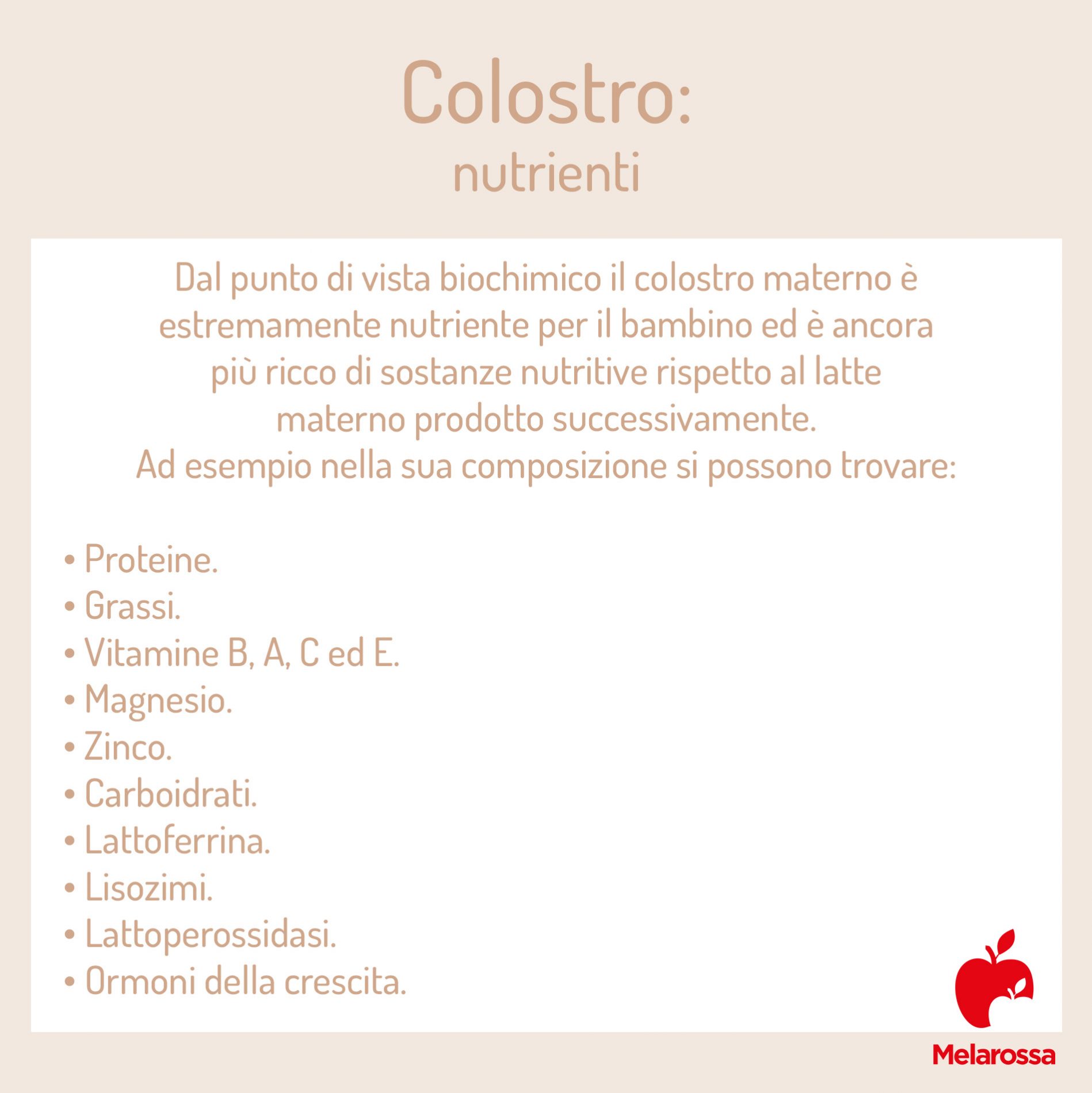nutrienti del colostro