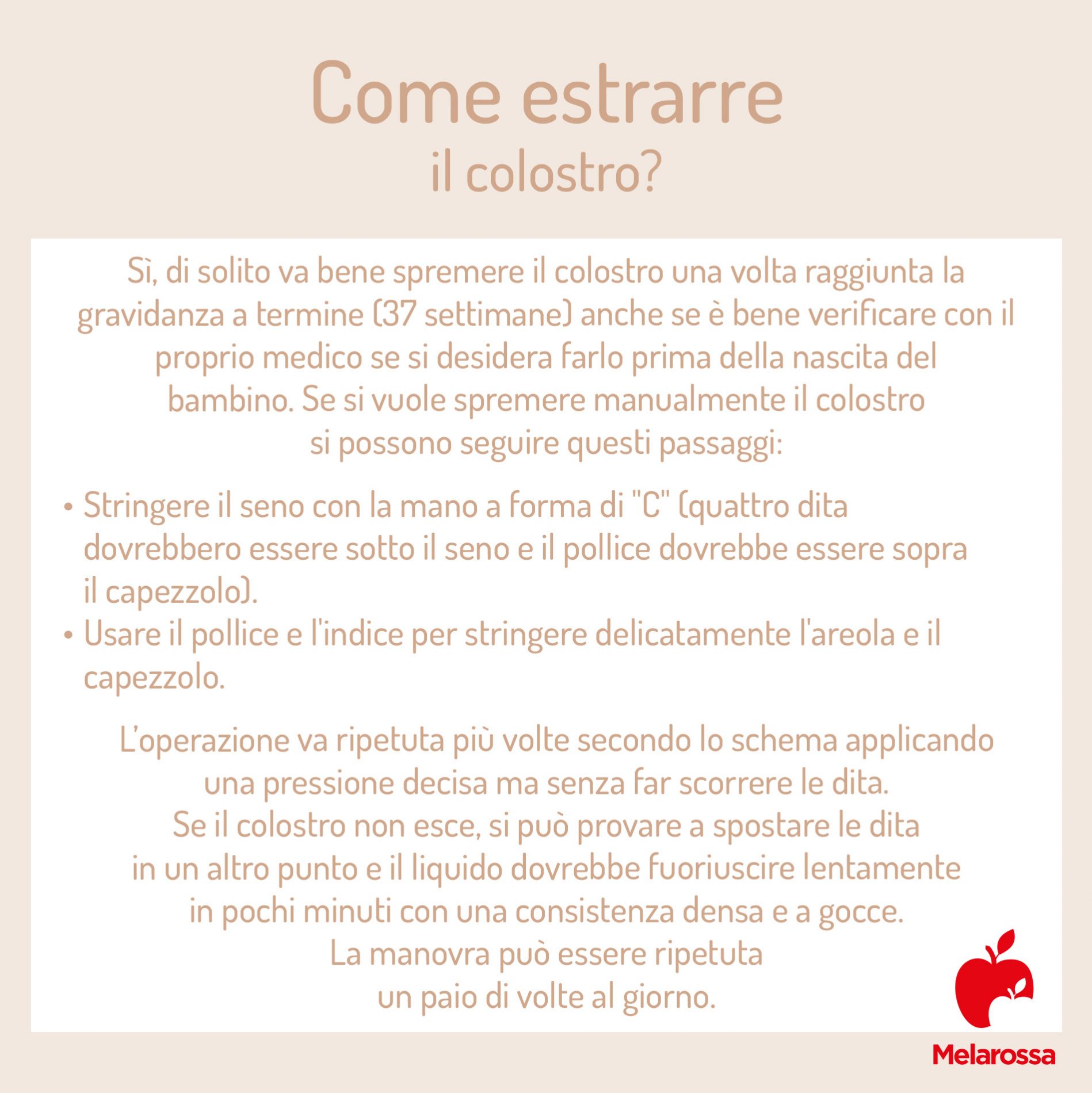 com estrarre il colostro