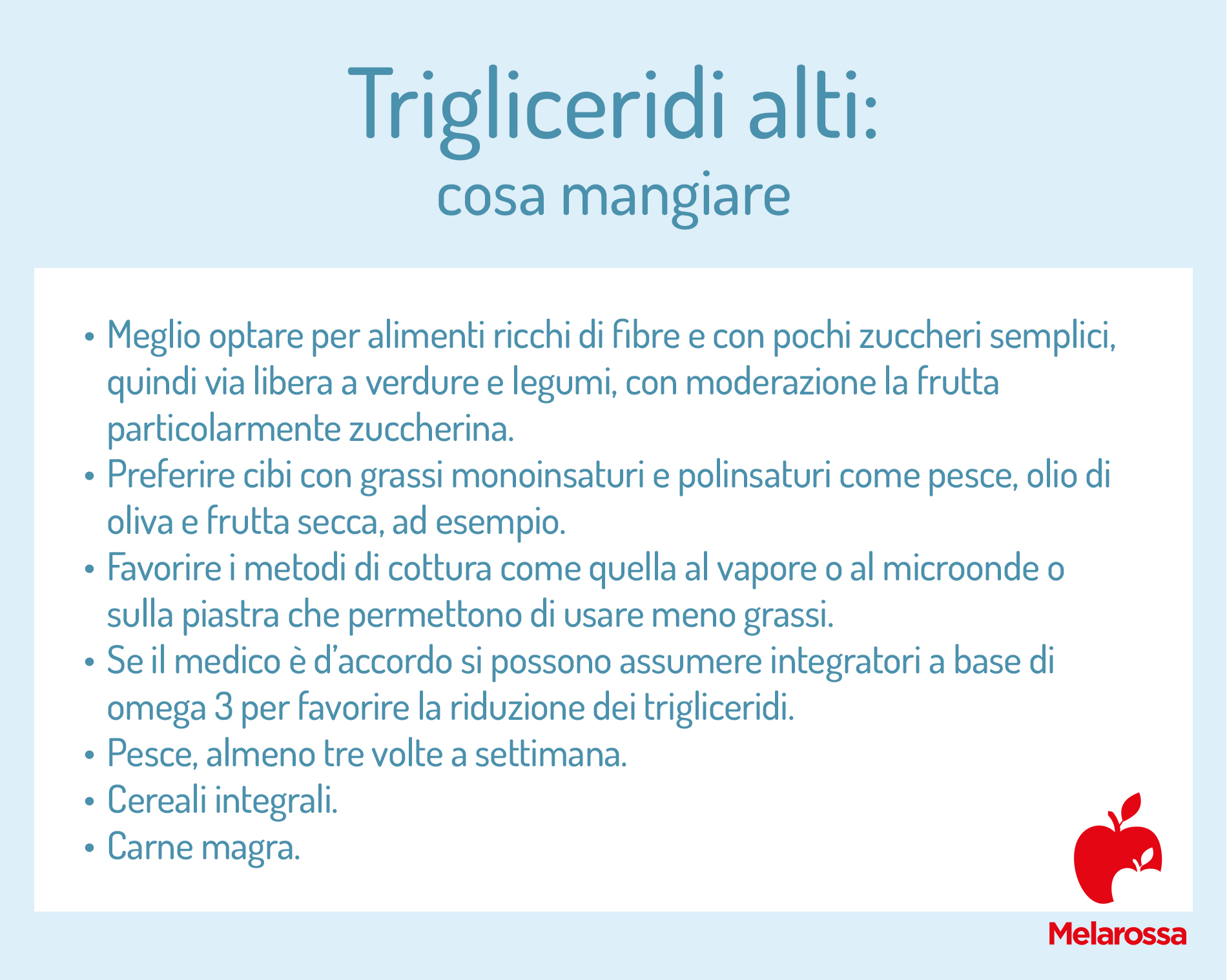 trigliceridi alti: cosa mangiare