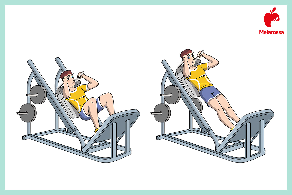 hack squat: esecuzione e illustrazione