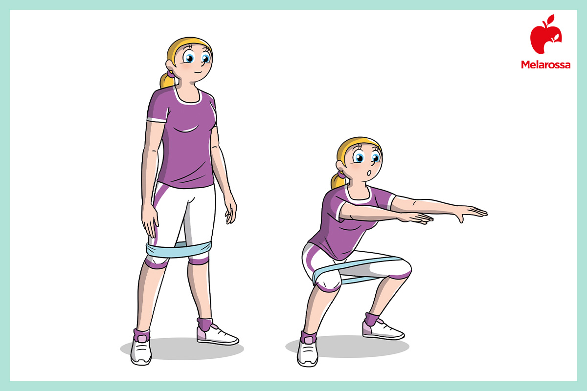 squat con elastici