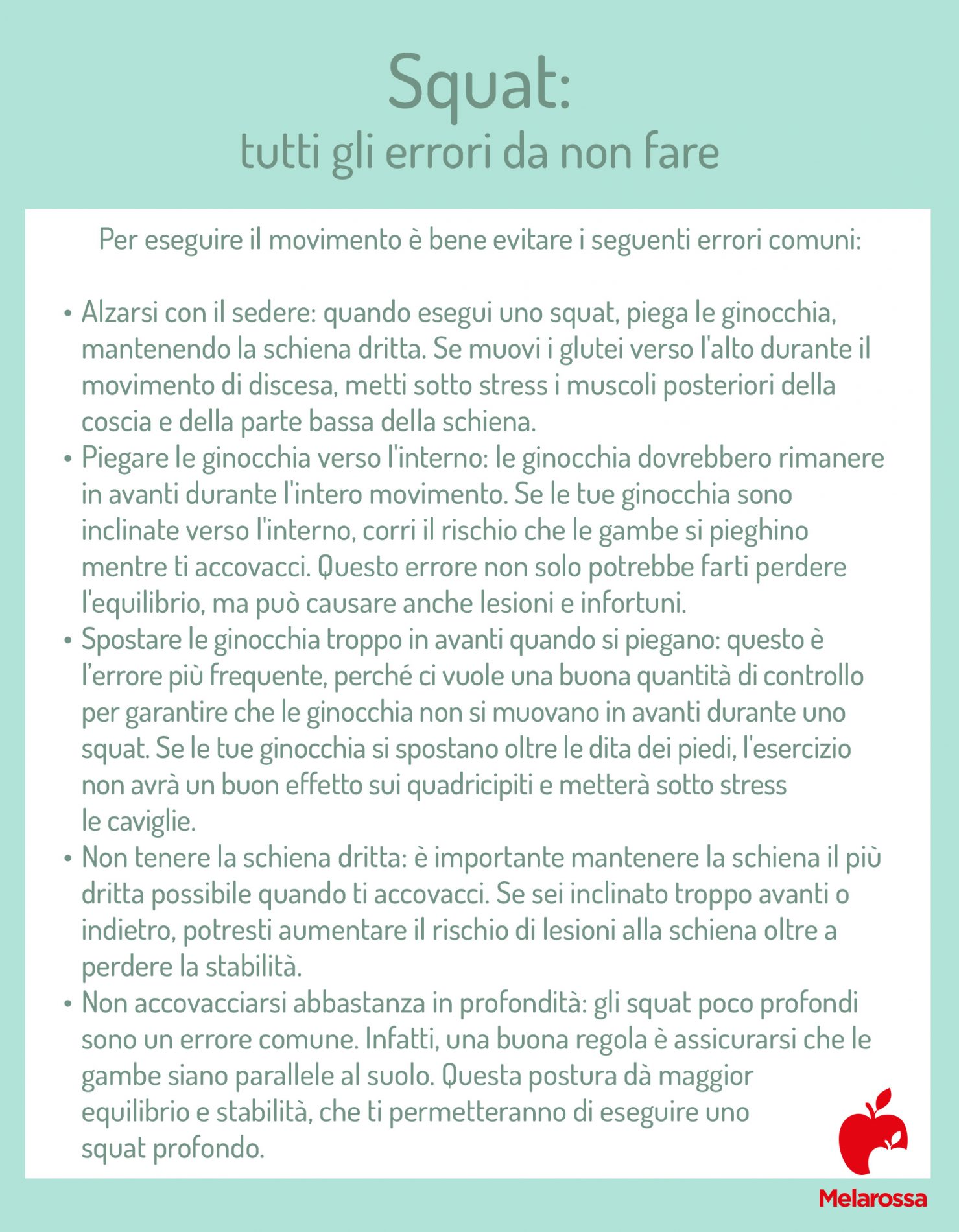 squat: errori da non fare