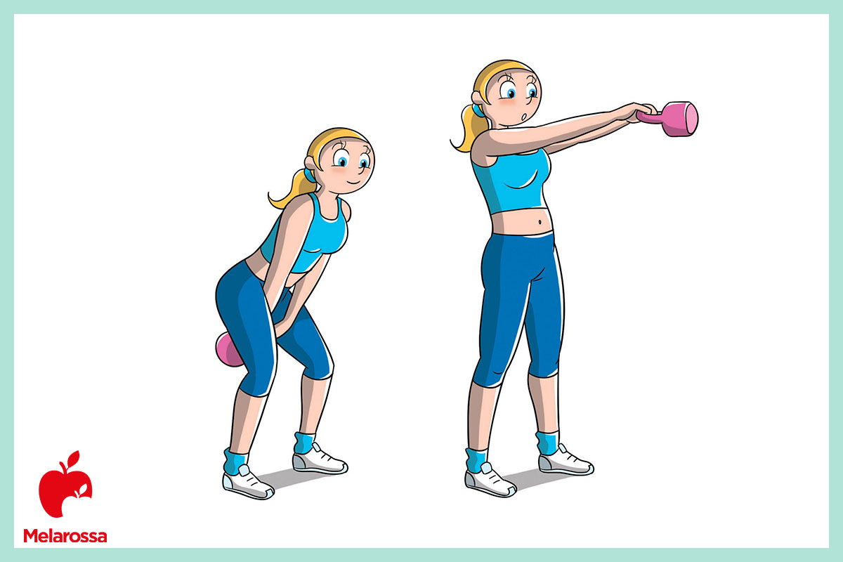 varianti dello squat: kettebell swing