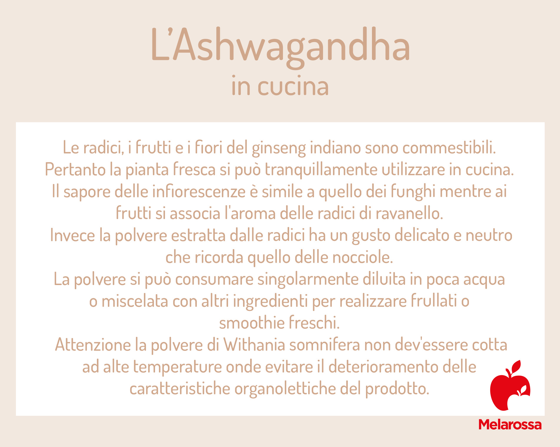 ashwagandha: usi in cucina 