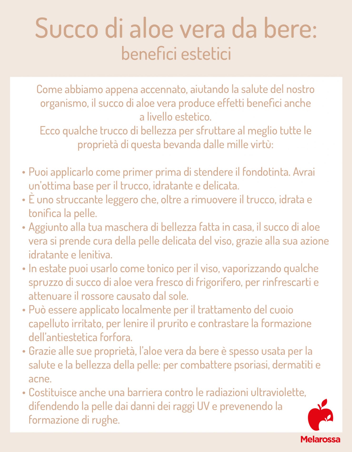 succo di aloe vera: benefici estetici
