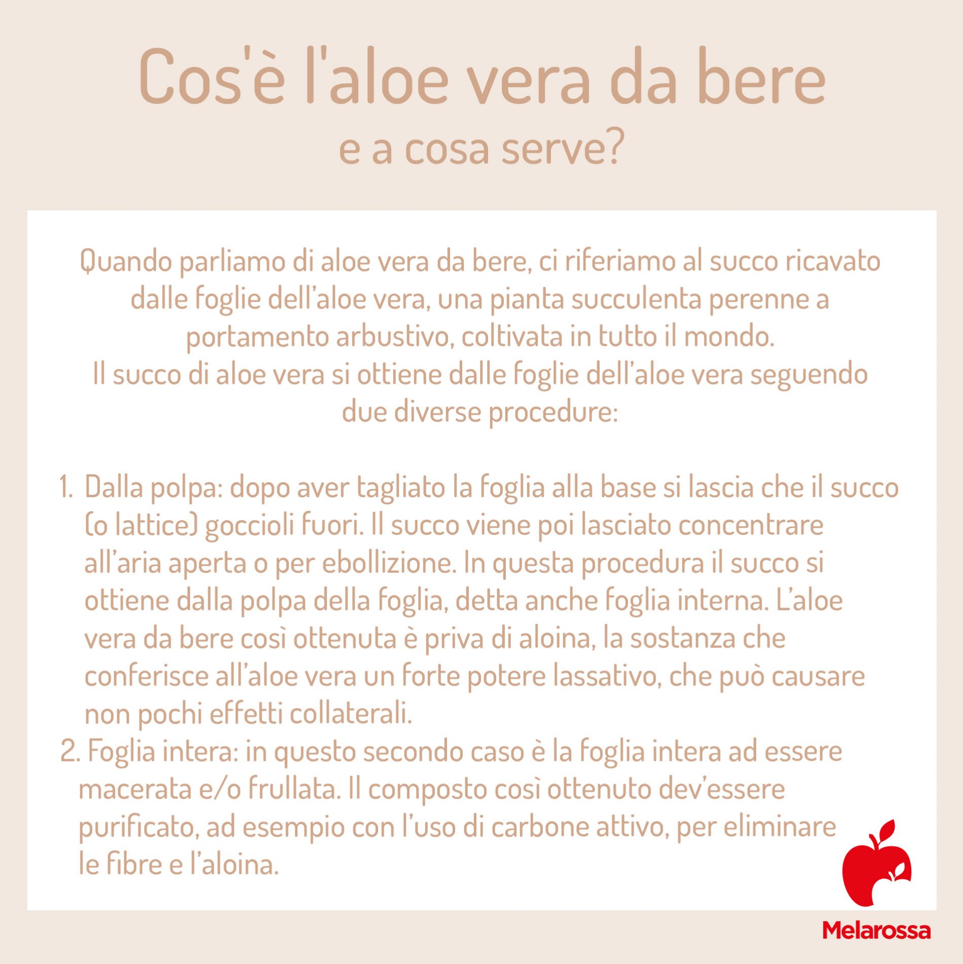 succo di aloe vera da bere: che cos'è e a cosa serve