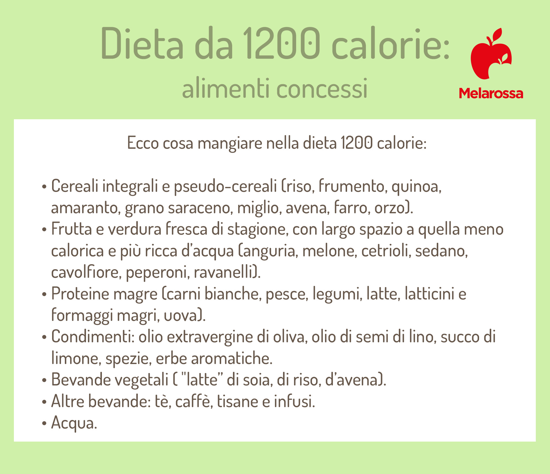 dieta da 1200 calorie: cosa mangiare 