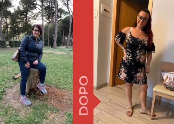 Donna prima e dopo la dieta Melarossa