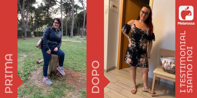 Donna prima e dopo la dieta Melarossa